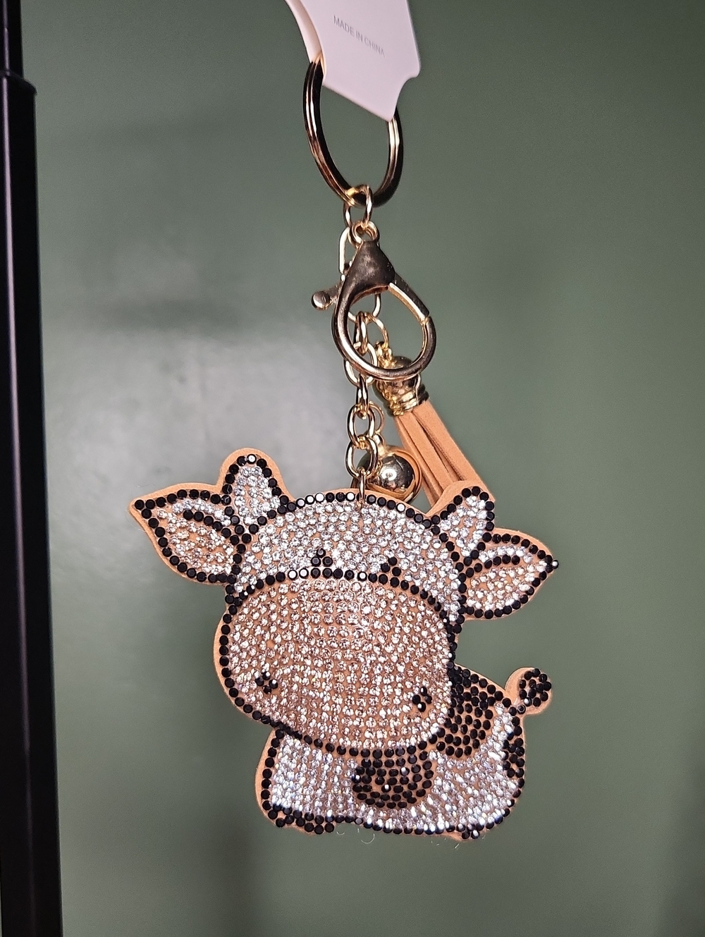 Cow Bag Charm/Keychain Puffy, Blingy, NWT